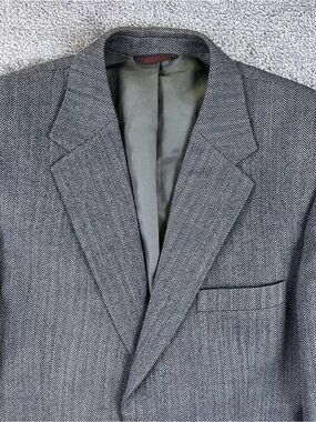 Etienne Aigner Lambswool Wool Sport Coat Suit Jacket Blazer 38 Reg Herringbone